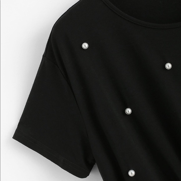 Pearl Embellished Twist Front Tee - Picture 4 of 6